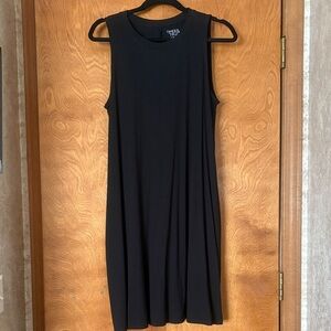 Time and Tru Black Sleeveless Midi Swing Dress Large